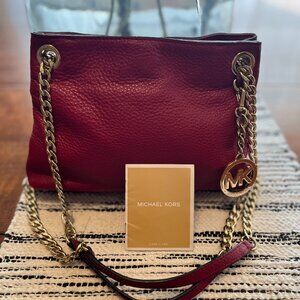 Michael Michael Kors Red Leather Shoulder / Crossbody Bag
